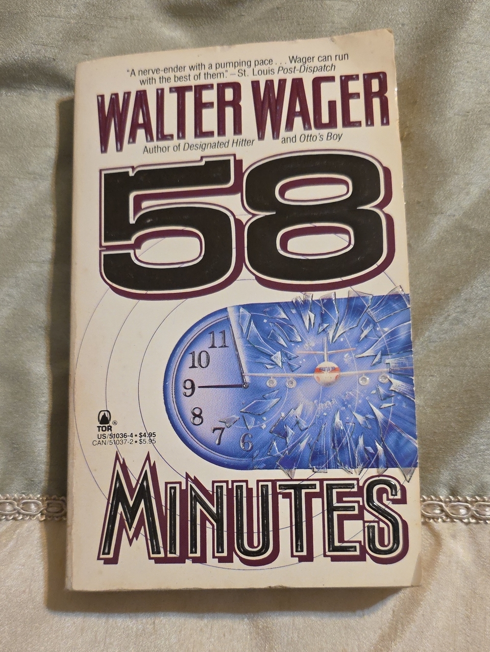 Walter Wager 58 Minutes Paperback — White & Blue Cover